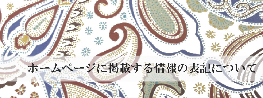 ホームページに掲載する情報の表記について