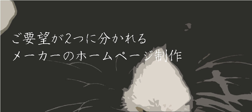 ご要望が2つに分かれるメーカーのホームページ制作