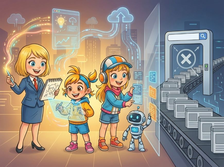 AIによる効率化と人間の独自性の両立の重要性と重複コンテンツによる検索インデックス除外のリスク