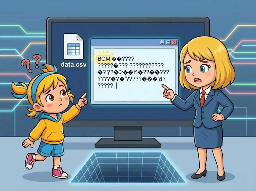 CSVファイルとBOM 文字化けの罠