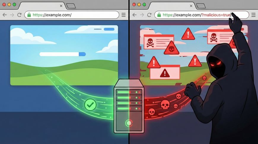 URLパラメータ利用 不正表示