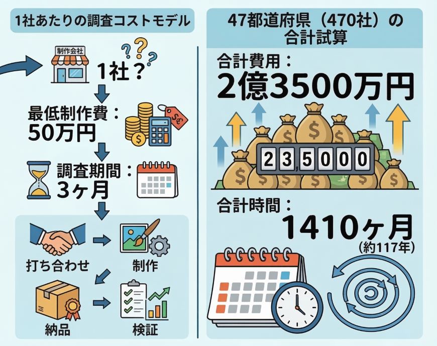 都道府県別「おすすめ記事」の量産が示す非現実的な調査コスト