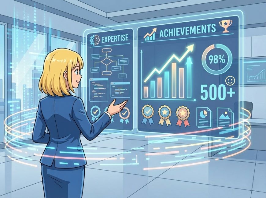 専門性と実績を詳細に語る