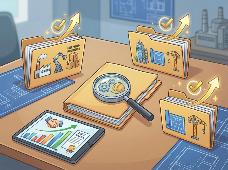 ケースA：製造業・建設業（高単価BtoB・下請け脱却狙い）