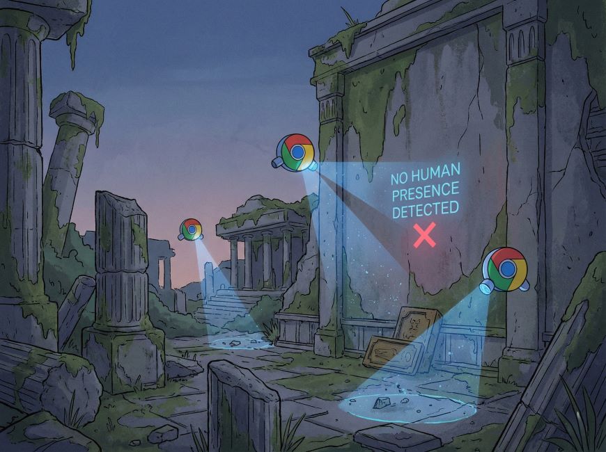 誰もChromeで見ていないサイト＝人間が存在しない廃墟という認定