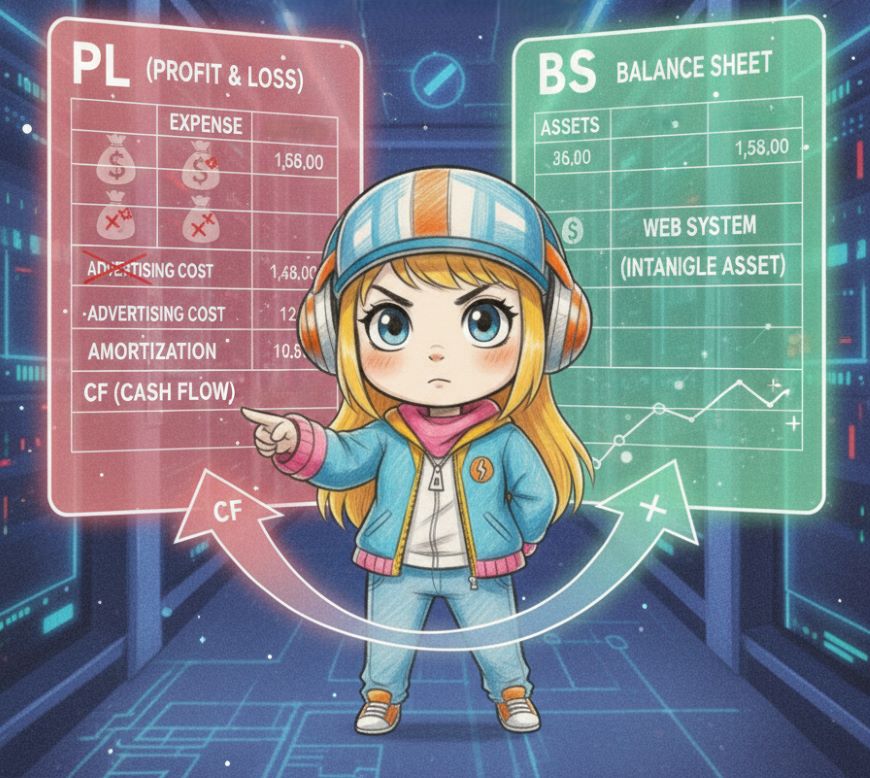 Webシステムを無形固定資産として計上した場合の財務影響