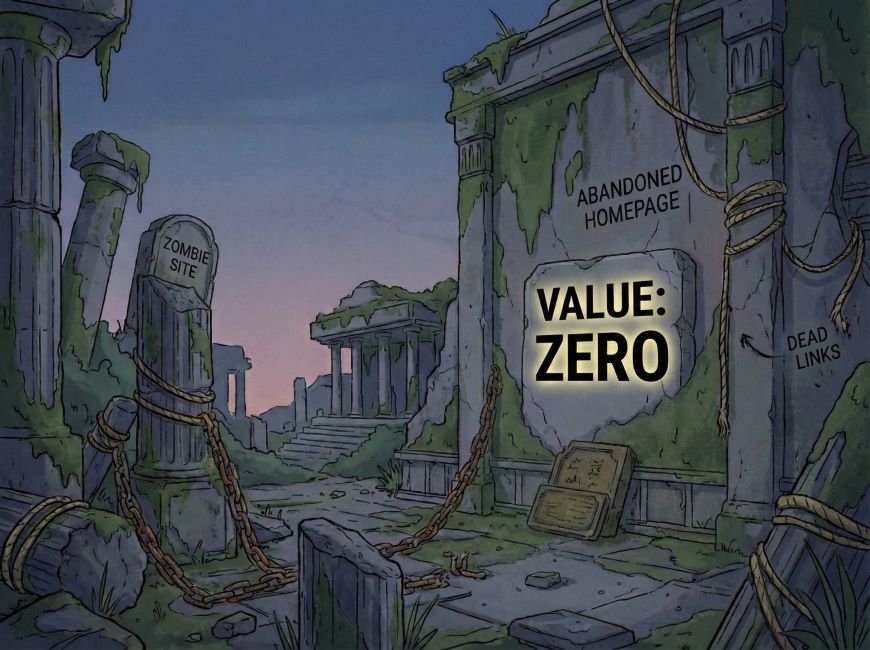 ゾンビサイト（死んだホームページ）からのリンクは資産価値ゼロ