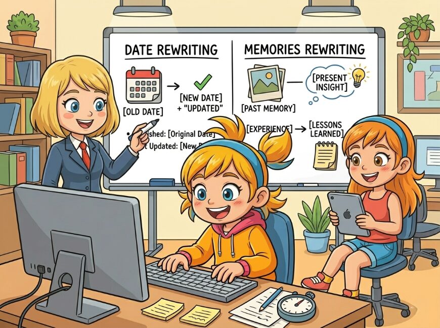 書き直すときの「日付」と「思い出」はどうする?