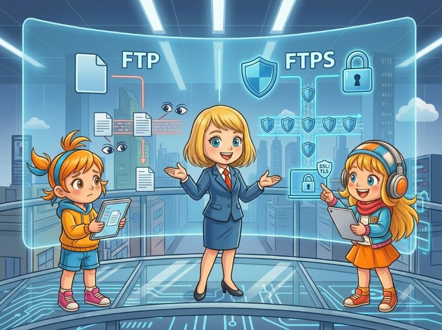 FTP情報の構成要素とより安全な「FTPS」について