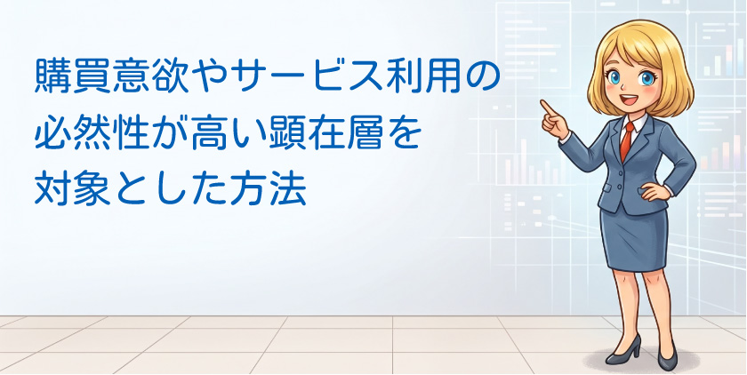 リスティング広告 購買意欲、サービス利用の必然性が高い顕在層を対象