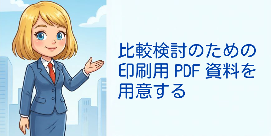 比較検討用の印刷用PDF資料を用意