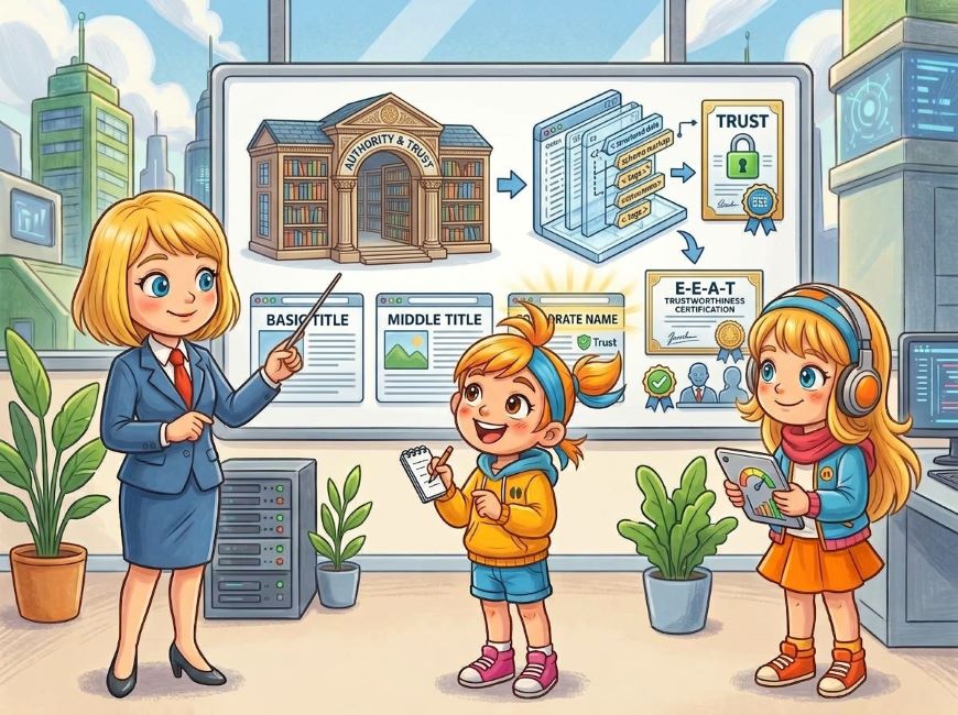 E-E-A-Tの「信頼性（Trustworthiness）」を高めるSEO設計｜実在証明・構造化データ・タイトルの社名表記が持つ意味