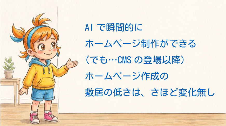 AIホームページ制作 CMS登場後からは難易度に変化はなし