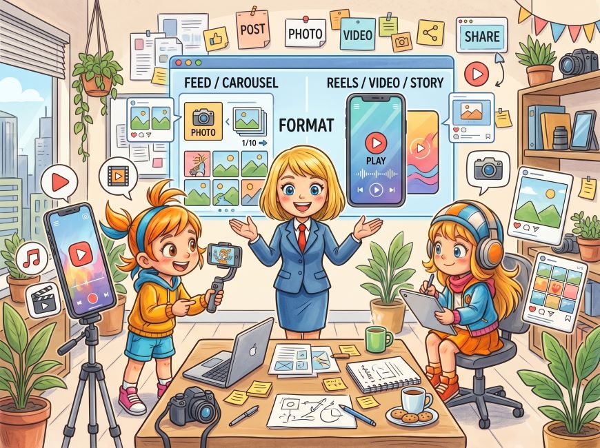 Instagram特有の投稿フォーマット(静止画・動画)
