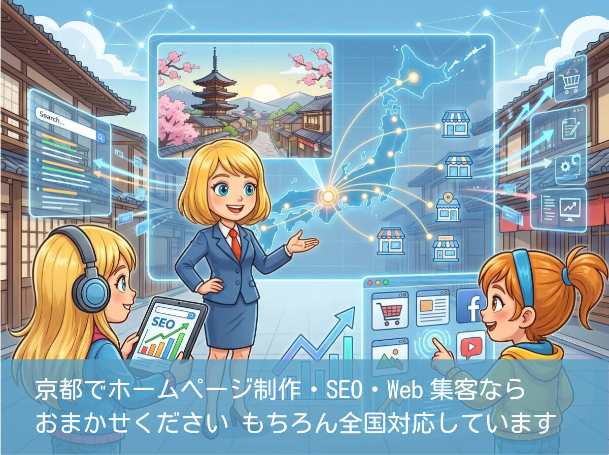 京都でホームページ制作・SEO・Web集客ならおまかせください 全国対応もしています